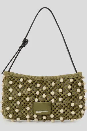 Karl Lagerfeld Crochet Beaded Shoulder Bag, Woman, , Size: One size