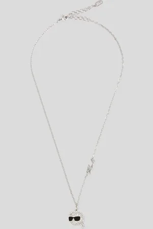 Karl Lagerfeld Ikon Pavé Charm Necklace, Woman, , Size: One size