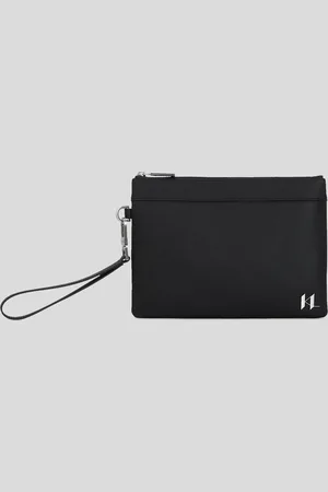 Karl Lagerfeld K/monogram Leather Pouch, Man, , Size: One size