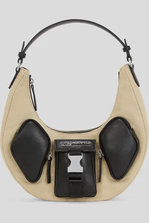 Karl Lagerfeld Utility Canvas Half-moon Shoulder Bag, Woman, , Size: One size