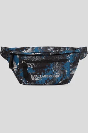 Karl Lagerfeld Digital Print Nylon Belt Bag, Man, , Size: One size