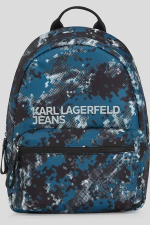 Karl Lagerfeld Digital Print Nylon Backpack, Man, , Size: One size