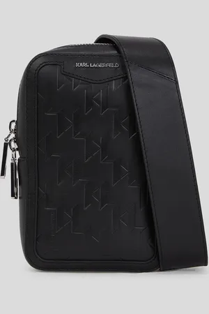 Karl Lagerfeld K/loom Leather Small Sling Bag, Man, , Size: One size