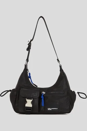 Karl Lagerfeld Utility Coated Denim Shoulder Bag, Woman, , Size: One size