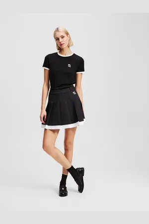 Karl Lagerfeld Ikon Pleated Mini Skirt, Woman, , Size: 38