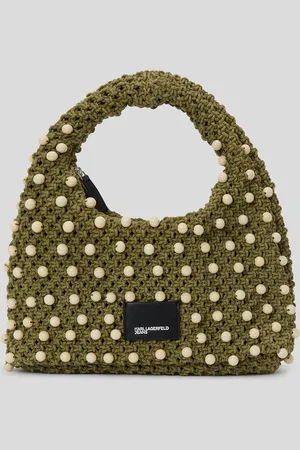 Karl Lagerfeld Crochet Beaded Top Handle Bag, Woman, , Size: One size