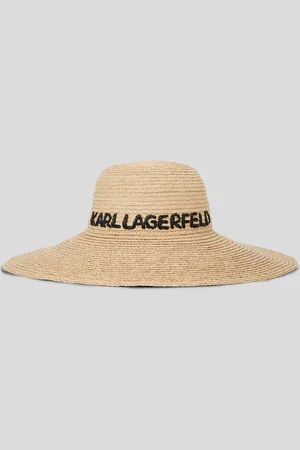 Karl Lagerfeld Karl Logo Raffia Sun Hat, Woman, , Size: One size
