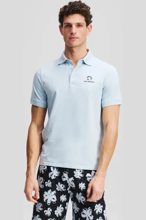 Karl Lagerfeld Flower Print Polo Shirt, Man, , Size: XS