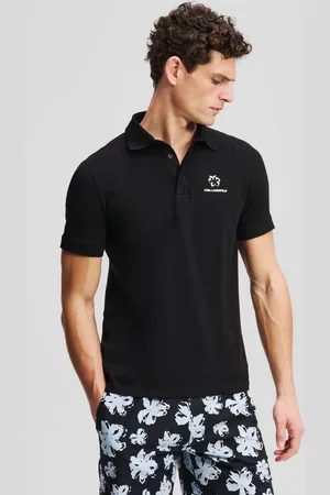 Karl Lagerfeld Flower Print Polo Shirt, Man, , Size: XS