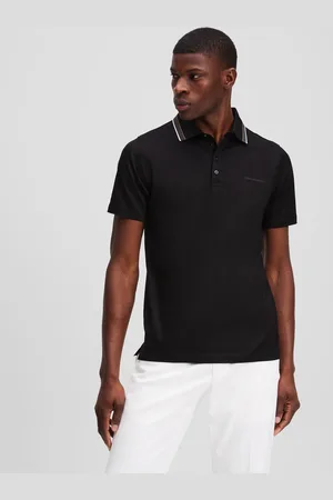 Karl Lagerfeld Striped Collar Polo Shirt, Man, , Size: L