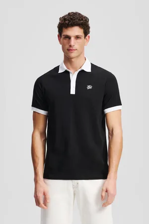 Karl Lagerfeld Contrast Collar Polo Shirt, Man, , Size: M