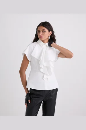 Karl Lagerfeld Short-sleeved Ruffle Shirt, Woman, , Size: 38