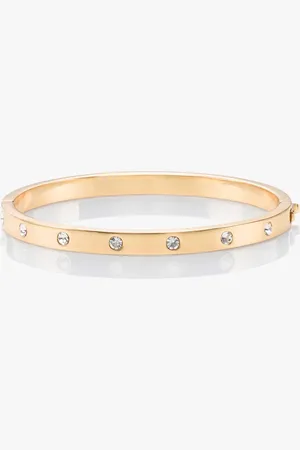 Kate Spade Set in Stone Hinged Gold Bangle