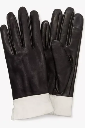 Kate Spade Spade Logo Colorblock Leather Gloves