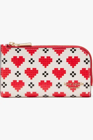 Kate Spade Devin Pixel Hearts Small Slim Bifold Wallet