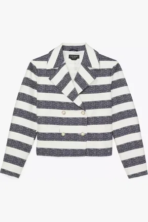 Kate Spade Sailor Stripe Tweed Moto Jacket
