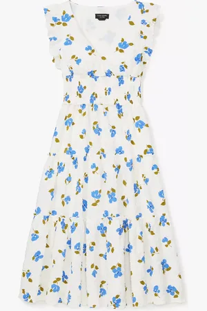 Kate Spade Painterly Bouquet Tiered Midi Dress