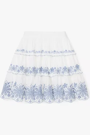 Kate Spade Floral Embroidered Tiered Mini Skirt