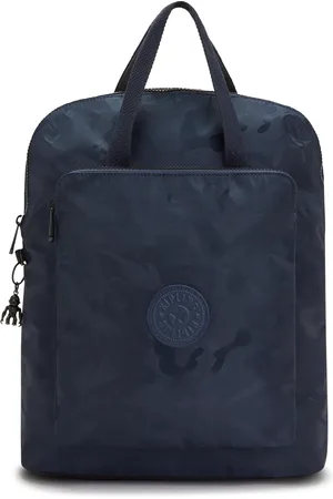 Kipling Backpacks Kazuki Satin Camouflage Blue Medium Woman 100% Polyester