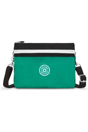 Kipling Crossbody Bag Easy Riri L Deep Green Black Block Medium Woman 100% Polyamide