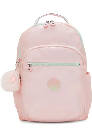 Kipling Backpack Seoul College Blush Metallic Large Woman 100% Polyamide
