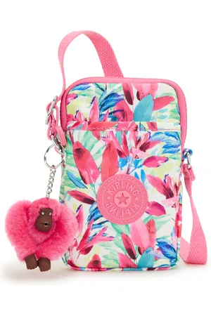 Kipling Phone Bag Tally Flamingo Leaves Small Woman 100% Recycled Polyester