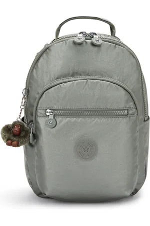 Kipling Backpack Seoul S Moon Grey Metallic Small Woman 100% Polyamide