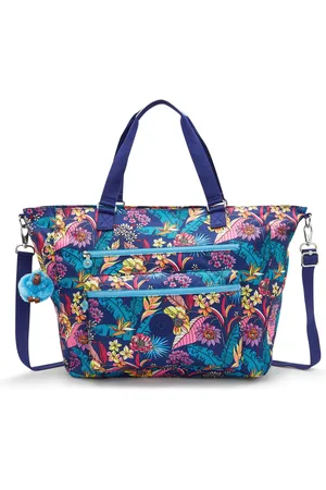 Kipling Weekend Bag Isaac Exotic Leaves Large Woman 100% Recycled Polyester