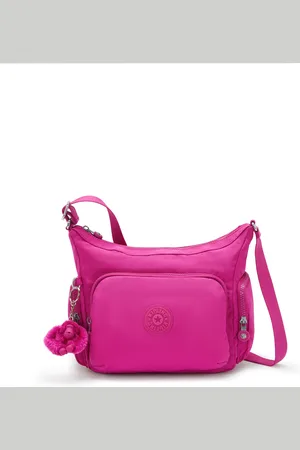 Kipling Crossbody Bag Gabb S Glowing Fuchsia Medium Woman 56% Recycled Polyamide, 44% Polyamide