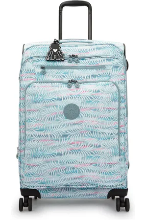 Kipling Wheeled Luggage New Youri Spin M Palmtree Leaves Medium Woman 100% Recycled Polyester