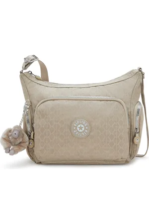 Kipling Crossbody Bag Gabb S Glorious Beige Silver Medium Woman 60% Polyamide, 40% Recycled Polyamide