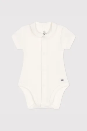 PETIT BATEAU - Set of 3 Short Sleeve Wrapover Bodysuits 'Stripe