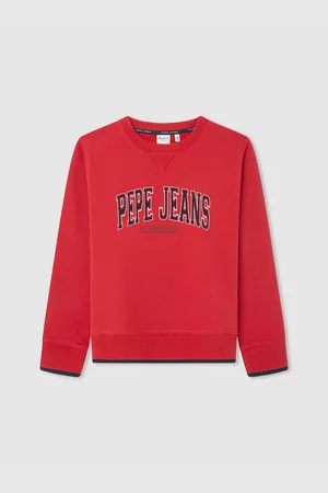 Pepe Jeans Logo Print Cotton Sweatshirt with Crew Neck