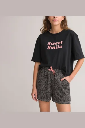 La Redoute Short Pyjamas with Slogan/Leopard Print