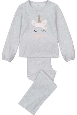 La Redoute Velour Pyjamas with Unicorn Embroidery in Cotton Blend