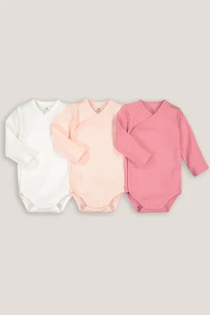 La Redoute Pack of 3 Newborn Bodysuits in Organic Cotton
