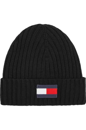 Tommy Hilfiger Embroidered Badge Logo Beanie in Cotton Mix