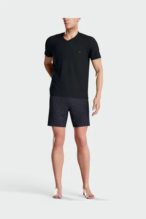 Eden Park Cotton Short Pyjamas with V-Neck and Short Sleeves