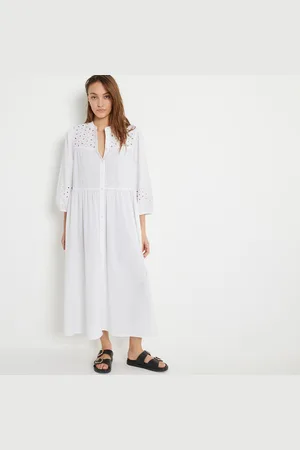 La Redoute Cotton Embroidered Midaxi Dress