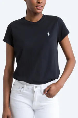 Ralph Lauren Embroidered Logo Cotton T-Shirt with Short Sleeves and Crew Neck