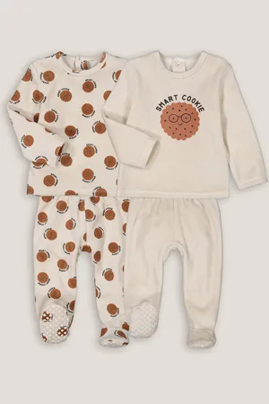 La Redoute Pack of 2 Pyjamas in Velour with Cookie Print