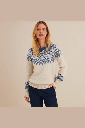 ANNE WEYBURN Recycled Jacquard Jumper with Crew Neck