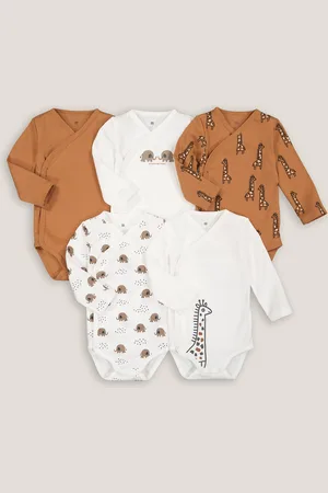 La Redoute Pack of 5 Newborn Bodysuits in Cotton with Long Sleeves