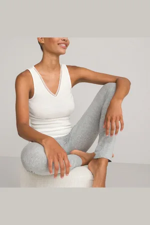 La Redoute Thermal Vest Top in Cotton Mix, Made in France