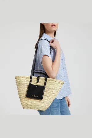 CRAIE STUDIO Panier II Basket Bag in Doum Palm Tree Leaves/Leather