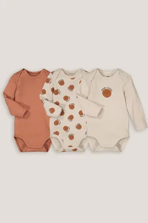 La Redoute Pack of 3 Bodysuits in Organic Cotton with Long Sleeves
