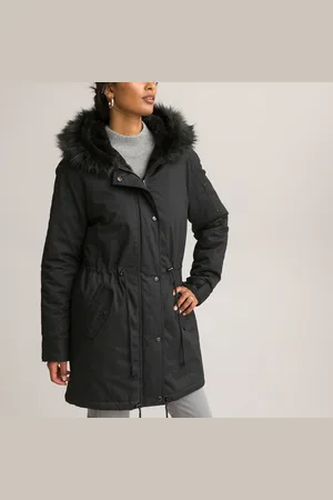 ANNE WEYBURN Recycled Mid-Length Parka with Hood