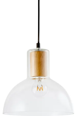 La Redoute Lizia 24.5cm Glass & Wood Ceiling Lightshade