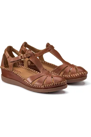 Pikolinos Cadaques Leather Sandals with Wedge Heel
