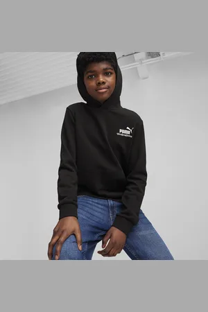 PUMA Logo Print Hoodie in Cotton Mix